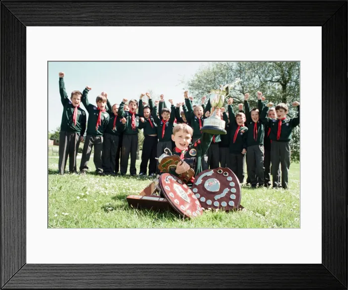 Framed Print : The St Davids 281st cub pack in Shenley Green celebrate their clutch of awards Framed Print : The St Davids 281st cub pack in Shenley Green celebrate their clutch of awards