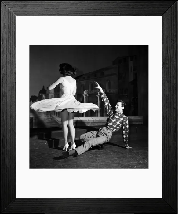 Framed Print : Brother and sister Joyce and Lionel Blair rehearsing a dance routine for the ITV show Framed Print : Brother and sister Joyce and Lionel Blair rehearsing a dance routine for the ITV show