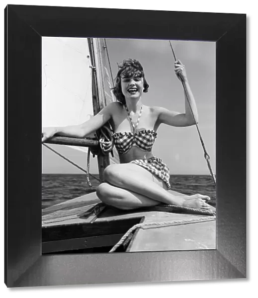 Joyce Lewis, aged 25 years, Isle of Man Beach Beauty. June 1955