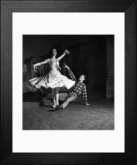 Framed Print : Brother and sister Joyce and Lionel Blair rehearsing a dance routine for the ITV show Framed Print : Brother and sister Joyce and Lionel Blair rehearsing a dance routine for the ITV show