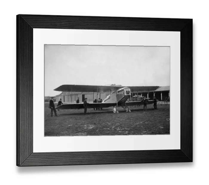 Framed Print : The Martinsyde Raymor biplane being assembled at the airfield at Quidi Vidi Lake in St Framed Print : The Martinsyde Raymor biplane being assembled at the airfield at Quidi Vidi Lake in St