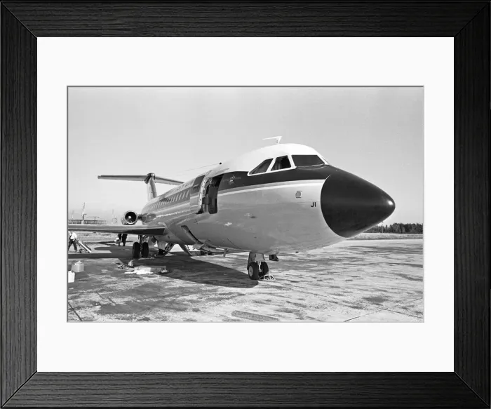 Framed Print : British United Airlines first BAC 1-11 seen here in Spain during proving flights before Framed Print : British United Airlines first BAC 1-11 seen here in Spain during proving flights before