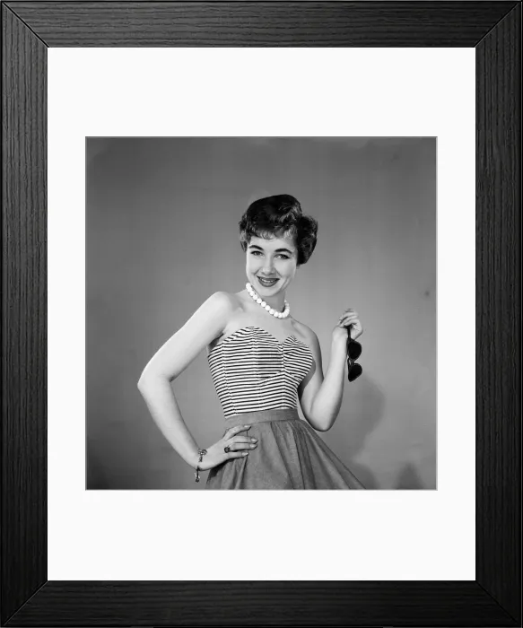 Framed Print : Womans Sunday Mirror Fashion competition No. 12. Sun tops from DH Evans worn by film Framed Print : Womans Sunday Mirror Fashion competition No. 12. Sun tops from DH Evans worn by film