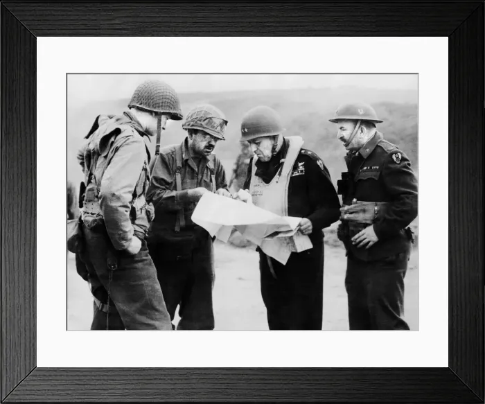 Framed Print : Headquarters Ninth Airforce, England. Officers of one of the Bulldozer battalions Framed Print : Headquarters Ninth Airforce, England. Officers of one of the Bulldozer battalions