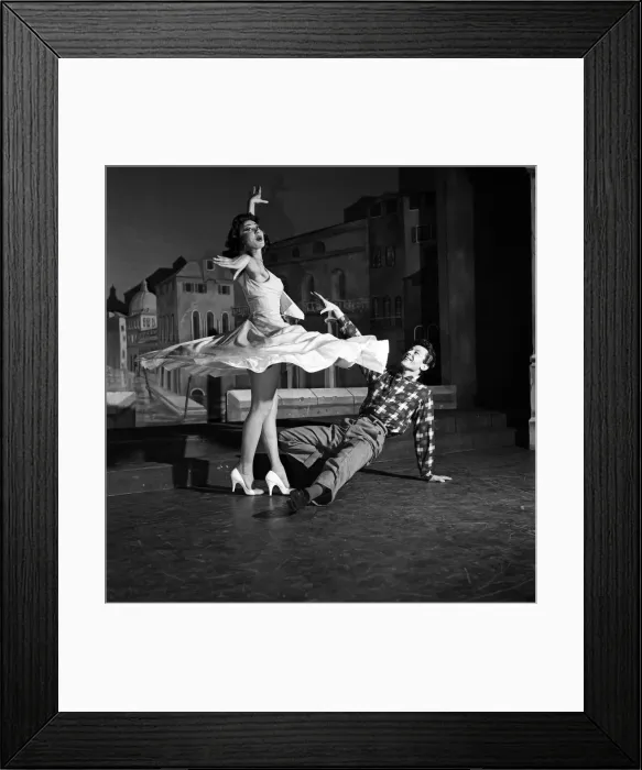 Framed Print : Brother and sister Joyce and Lionel Blair rehearsing a dance routine for the ITV show