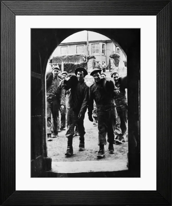 Framed Print : US troops can be seen here in the village Blackawton helping to protect buildings Framed Print : US troops can be seen here in the village Blackawton helping to protect buildings