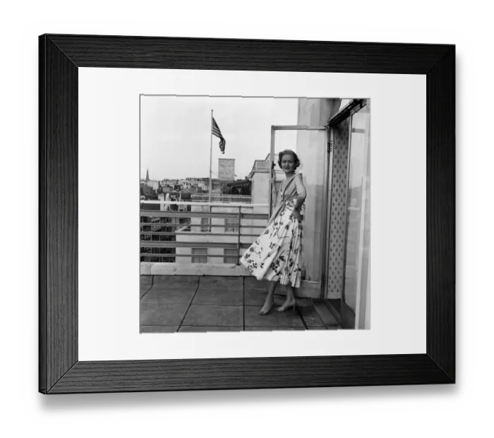 Framed Print : Miss Helen Landon, the American Maid of Cotton for 1957, at the Westbury Hotel Framed Print : Miss Helen Landon, the American Maid of Cotton for 1957, at the Westbury Hotel