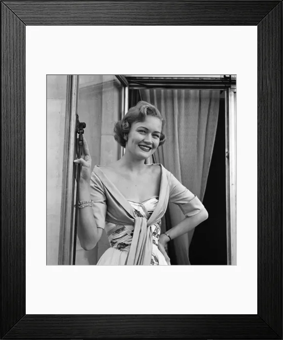 Framed Print : Miss Helen Landon, the American Maid of Cotton for 1957, at the Westbury Hotel Framed Print : Miss Helen Landon, the American Maid of Cotton for 1957, at the Westbury Hotel