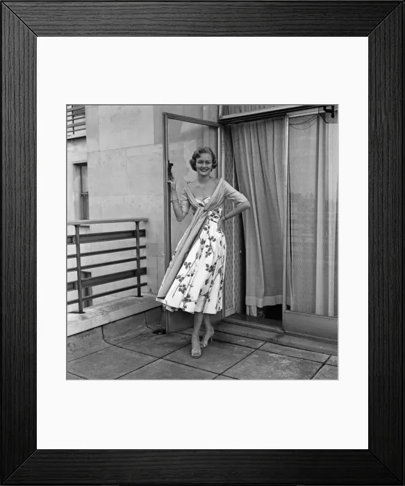 Framed Print : Miss Helen Landon, the American Maid of Cotton for 1957, at the Westbury Hotel Framed Print : Miss Helen Landon, the American Maid of Cotton for 1957, at the Westbury Hotel