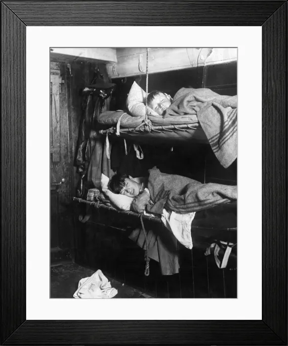 Framed Print : Sea Scouts in their bunks on board the Daily Mirror vessel. September 1912 Framed Print : Sea Scouts in their bunks on board the Daily Mirror vessel. September 1912