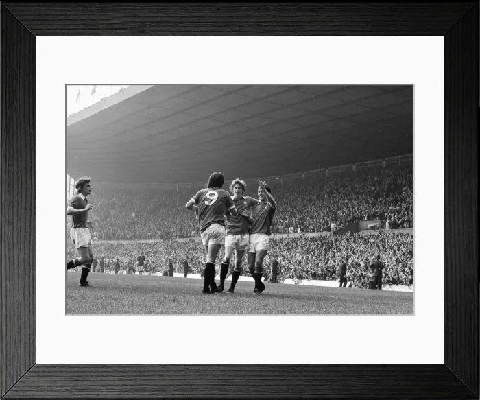 Framed Print : Manchester United 4-0 Blackpool, Division Two League match at Old Trafford, Manchester