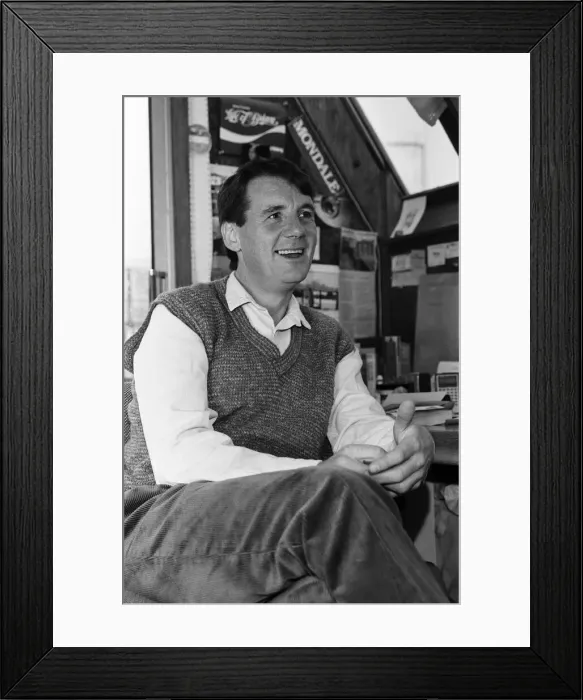 Framed Print : Actor and writer Michael Palin in his study at home. 7th November 1984 Framed Print : Actor and writer Michael Palin in his study at home. 7th November 1984