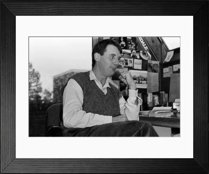 Framed Print : Actor and writer Michael Palin in his study at home. 7th November 1984