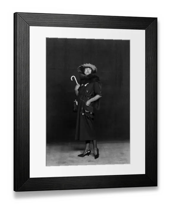 Framed Print : Miss Hylda Lewis wearing 1920s clothing. 12th April 1920