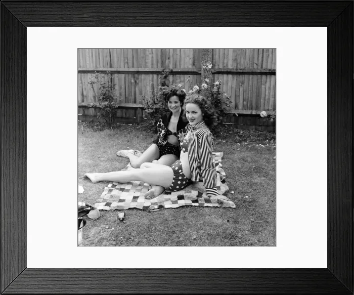 Framed Print : Ice skaters, Mrs Jean Humphries, left, and Trudi Nugent from the Ice show Wild Fire on Framed Print : Ice skaters, Mrs Jean Humphries, left, and Trudi Nugent from the Ice show Wild Fire on