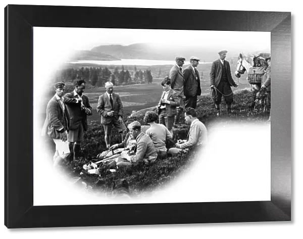 A typical scene during the grouse shooting season. August 1932