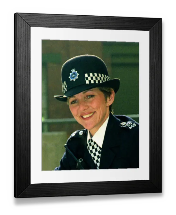 Framed Print : Trudie Goodwin Actress - in police uniform from the TV programme The Bill Framed Print : Trudie Goodwin Actress - in police uniform from the TV programme The Bill