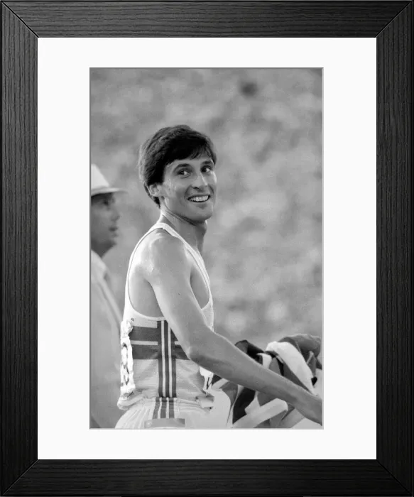 Framed Print : Olympic Games 1984 LA Sebastain Coe Athlete -Long Distance Runner - after