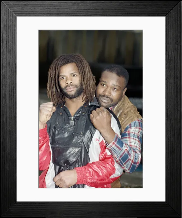 Framed Print : Former British welterweight champion Kirkland Laing (left Framed Print : Former British welterweight champion Kirkland Laing (left