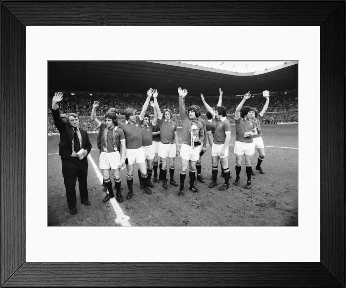 Framed Print : Manchester United 4-0 Blackpool, Division Two League match at Old Trafford, Manchester Framed Print : Manchester United 4-0 Blackpool, Division Two League match at Old Trafford, Manchester