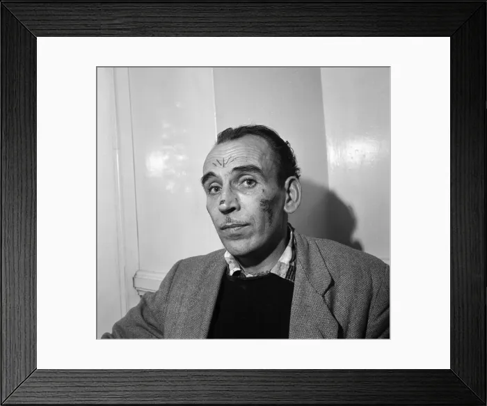 Framed Print : Henry Pat Ferrie, a professional tattooist, of Kings Cross Road, was disappointed in love Framed Print : Henry Pat Ferrie, a professional tattooist, of Kings Cross Road, was disappointed in love