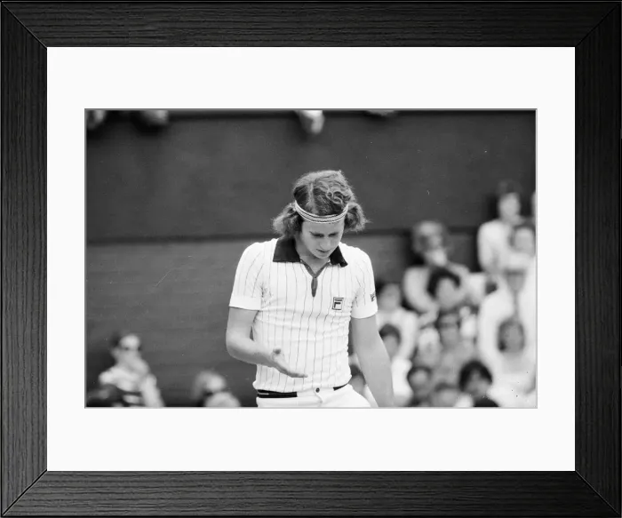 Framed Print : Jimmy Connors v John McEnroe, Wimbledon Mens Semi Final, Thursday 30th June 1977 Framed Print : Jimmy Connors v John McEnroe, Wimbledon Mens Semi Final, Thursday 30th June 1977
