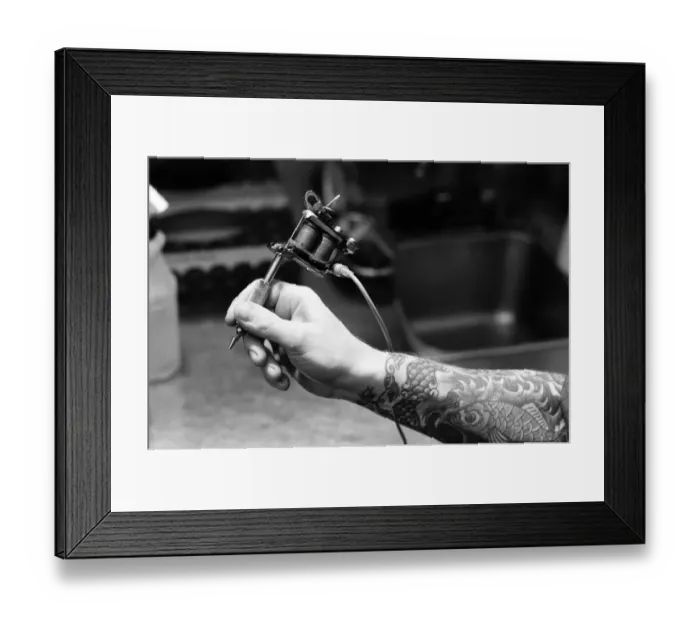 Framed Print : Scenes inside a tattoo parlour. 28th May 1981