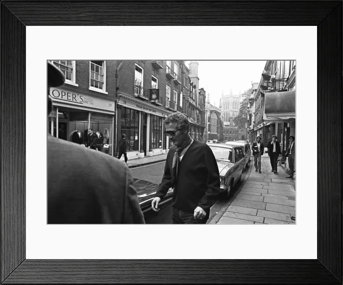 Framed Print : American actor Paul Newman seen here in Trinity Street, Cambridge during his visit to