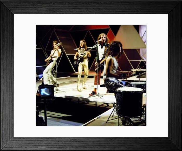 Framed Print : Slade - Pop Group seen here during rehearsals for the BBC television programme Top Framed Print : Slade - Pop Group seen here during rehearsals for the BBC television programme Top
