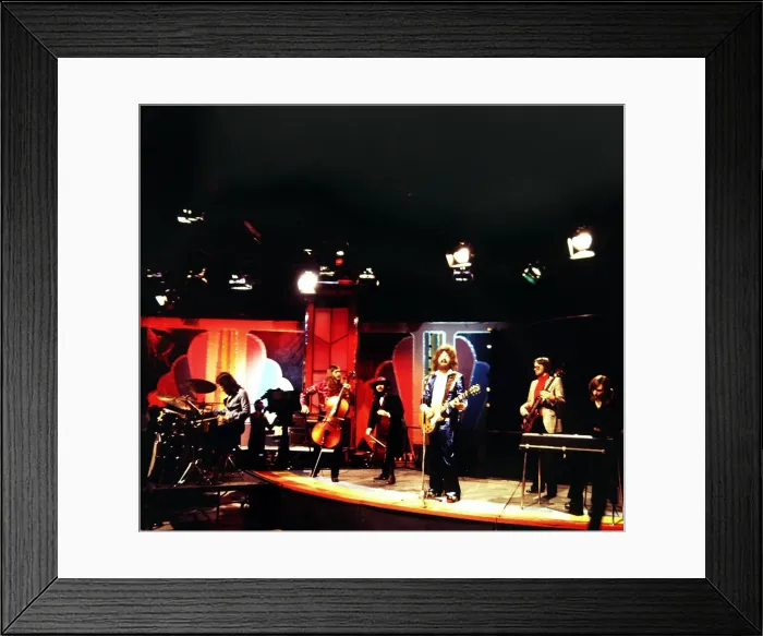 Framed Print : Electric Light Orchestra - Pop Group seen here during rehearsals for the BBC Framed Print : Electric Light Orchestra - Pop Group seen here during rehearsals for the BBC