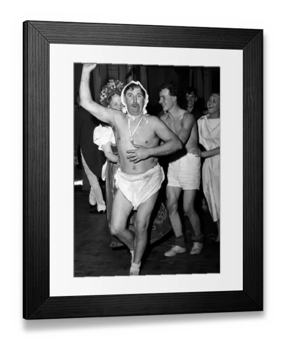 Framed Print : Dancing - Dancers Chelsea Art Ball Fancy Dress - A man dressed as a baby with