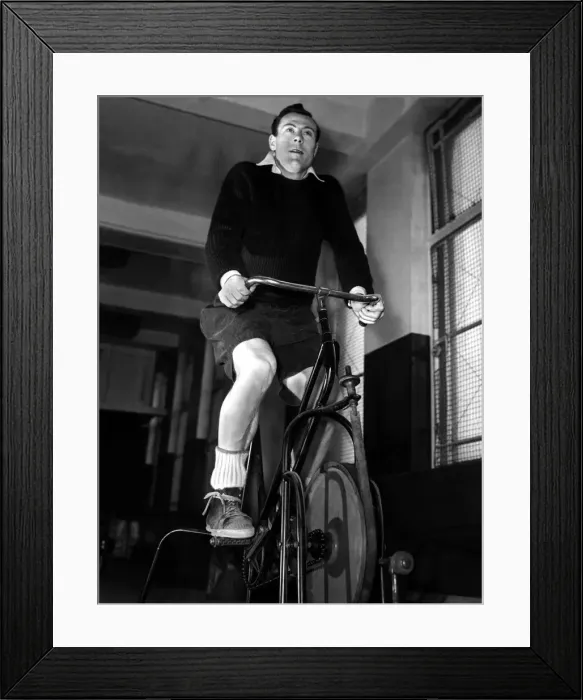 Framed Print : Jack Kelsey (Goalkeeper) Football Player of Arsenal - on a exercise bike Framed Print : Jack Kelsey (Goalkeeper) Football Player of Arsenal - on a exercise bike
