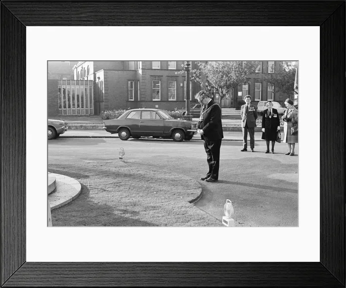 Framed Print : Poppies at Cenotaph, Remembrance Sunday, Middlesbrough, Sunday 12th November 1978 Framed Print : Poppies at Cenotaph, Remembrance Sunday, Middlesbrough, Sunday 12th November 1978