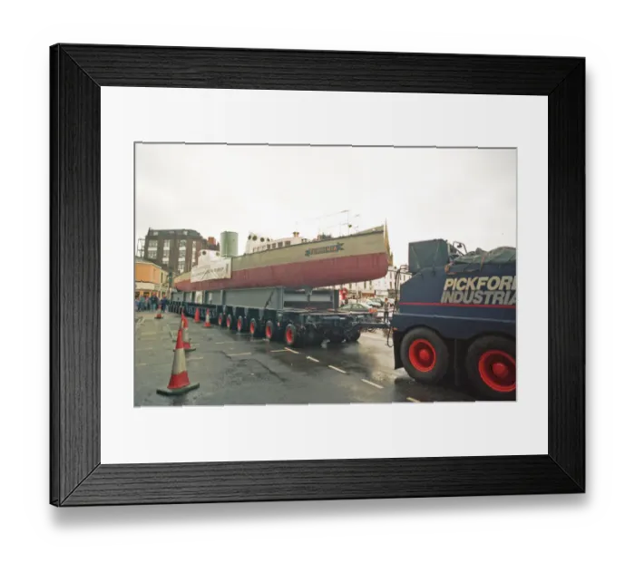 Framed Print : 100 years after her launch, Turbinia the first steam turbine-powered steamship was moved