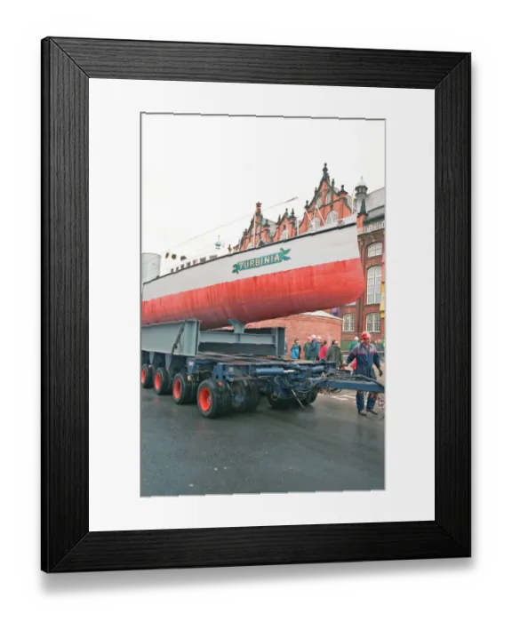 Framed Print : 100 years after her launch, Turbinia the first steam turbine-powered steamship was moved Framed Print : 100 years after her launch, Turbinia the first steam turbine-powered steamship was moved