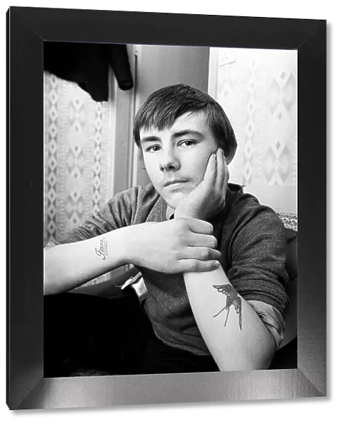14-year-old Ian Grant, tattooed for life. January 1972