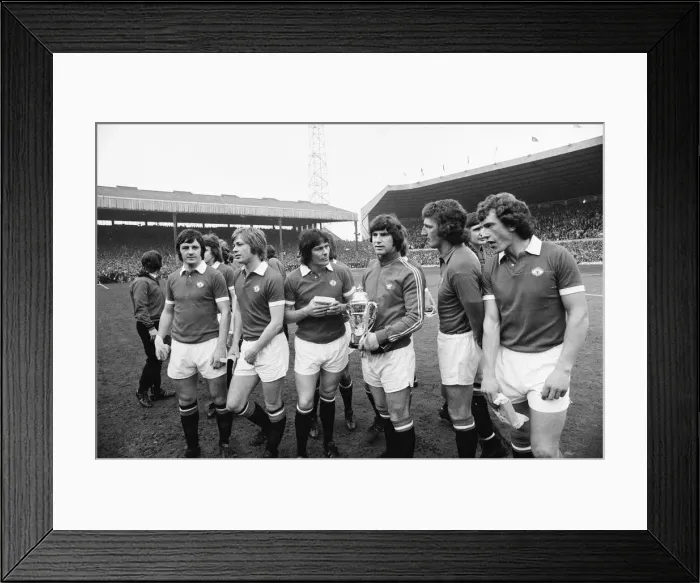 Framed Print : Manchester United 4-0 Blackpool, Division Two League match at Old Trafford, Manchester Framed Print : Manchester United 4-0 Blackpool, Division Two League match at Old Trafford, Manchester