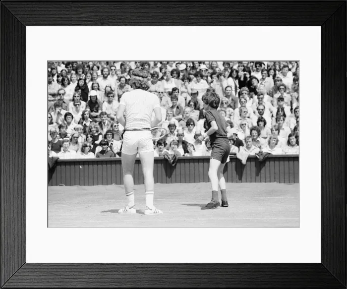 Framed Print : Jimmy Connors v John McEnroe, Wimbledon Mens Semi Final, Thursday 30th June 1977 Framed Print : Jimmy Connors v John McEnroe, Wimbledon Mens Semi Final, Thursday 30th June 1977