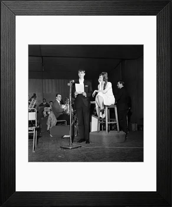 Framed Print : Newlyweds Roy and Ann Hudd cut short their honeymoon for Roy to do a spot in Midday