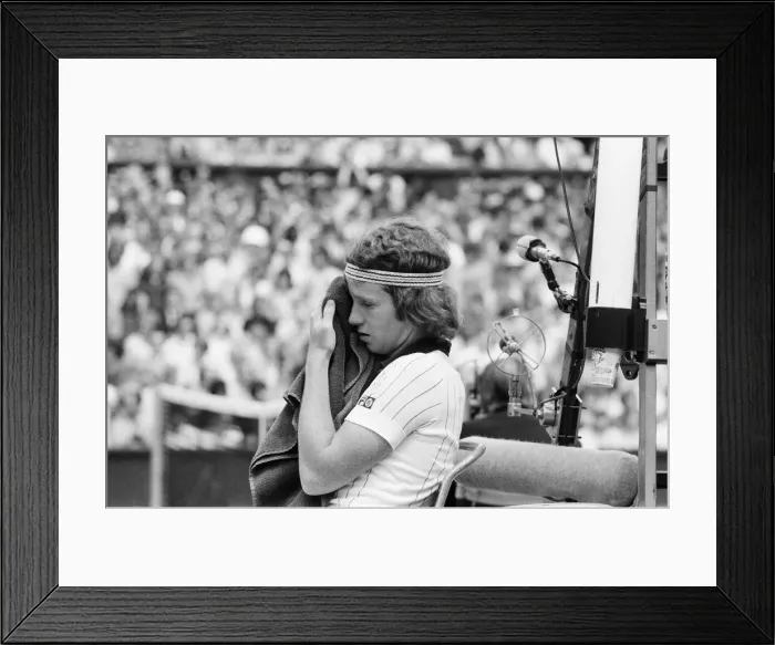 Framed Print : Jimmy Connors v John McEnroe, Wimbledon Mens Semi Final, Thursday 30th June 1977 Framed Print : Jimmy Connors v John McEnroe, Wimbledon Mens Semi Final, Thursday 30th June 1977