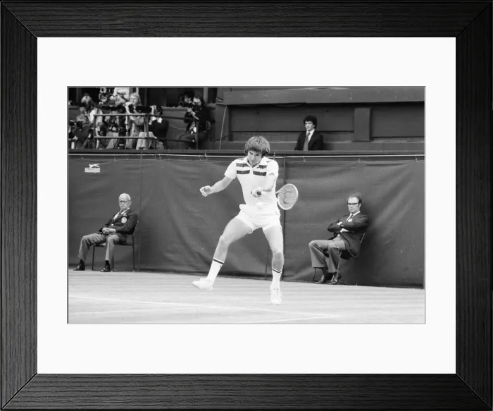 Framed Print : Jimmy Connors v John McEnroe, Wimbledon Mens Semi Final, Thursday 30th June 1977 Framed Print : Jimmy Connors v John McEnroe, Wimbledon Mens Semi Final, Thursday 30th June 1977