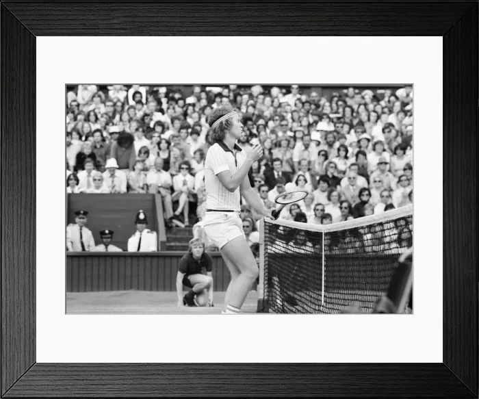 Framed Print : Jimmy Connors v John McEnroe, Wimbledon Mens Semi Final, Thursday 30th June 1977 Framed Print : Jimmy Connors v John McEnroe, Wimbledon Mens Semi Final, Thursday 30th June 1977