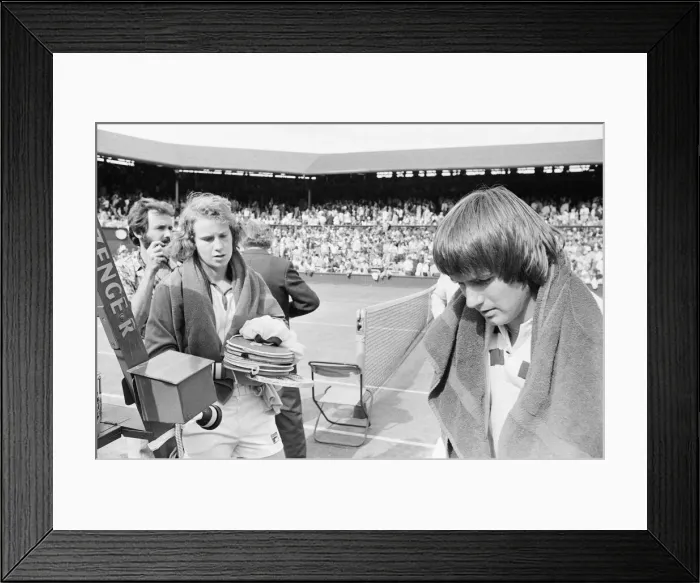 Framed Print : Jimmy Connors v John McEnroe, Wimbledon Mens Semi Final, Thursday 30th June 1977 Framed Print : Jimmy Connors v John McEnroe, Wimbledon Mens Semi Final, Thursday 30th June 1977