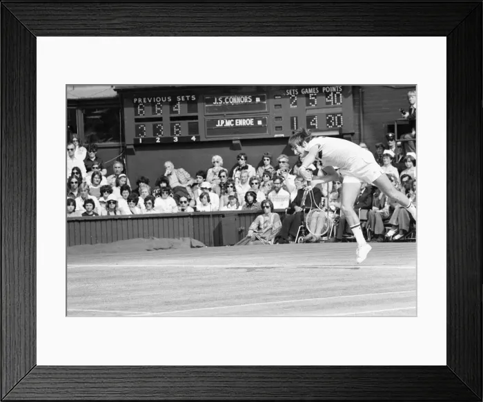 Framed Print : Jimmy Connors v John McEnroe, Wimbledon Mens Semi Final, Thursday 30th June 1977