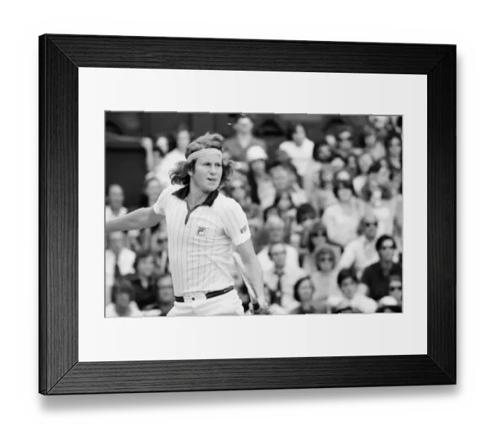 Framed Print : Jimmy Connors v John McEnroe, Wimbledon Mens Semi Final, Thursday 30th June 1977 Framed Print : Jimmy Connors v John McEnroe, Wimbledon Mens Semi Final, Thursday 30th June 1977