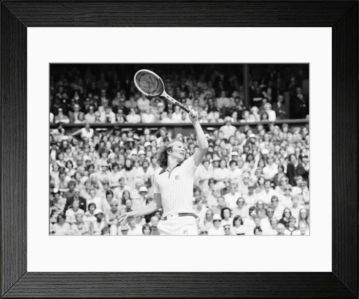 Framed Print : Jimmy Connors v John McEnroe, Wimbledon Mens Semi Final, Thursday 30th June 1977 Framed Print : Jimmy Connors v John McEnroe, Wimbledon Mens Semi Final, Thursday 30th June 1977
