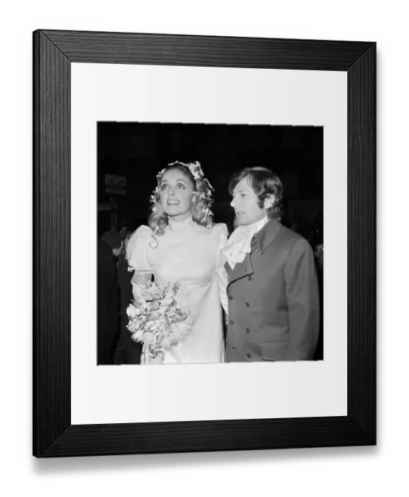 Framed Print : Wedding of Polish film director Roman Polanski and his bride
