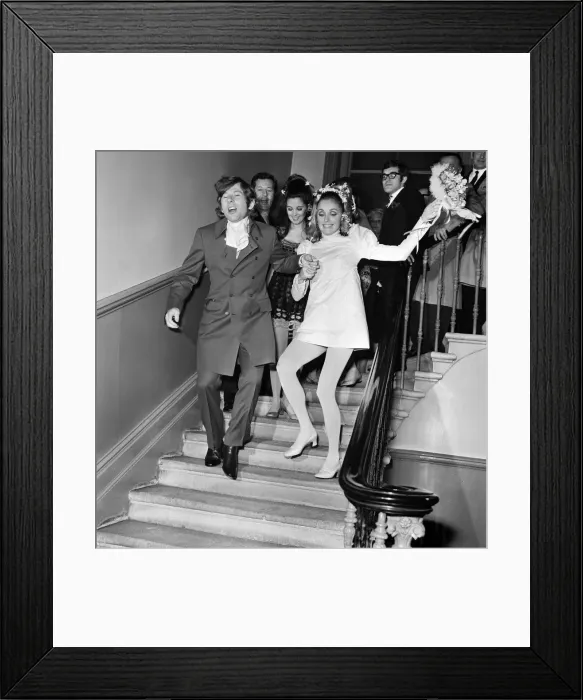 Framed Print : Wedding of Polish film director Roman Polanski and his bride