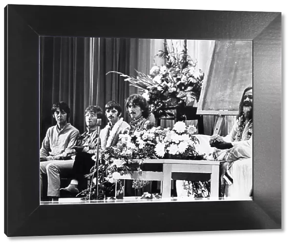 The Beatles first meeting with Maharishi Mahesh Yogi. Hilton Hotel, London