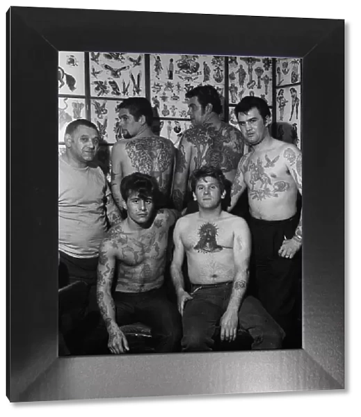 Members of a tattoo club. 23rd October 1965